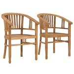 vidaXL Chaises de jardin lot de 2 Bois de teck solide