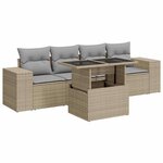 vidaXL Salon de jardin avec coussins 5 Pièces beige résine tressée