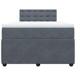 vidaXL Sommier à lattes de lit et matelas Gris foncé 120x200cm Velours