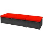 vidaXL Salon de jardin 13 Pièces avec coussins Résine tressée Rouge