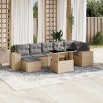 vidaXL Salon de jardin avec coussins 8 Pièces beige résine tressée