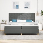vidaXL Lit à Ressort avec Matelas Gris Foncé 200x200 cm Tissu