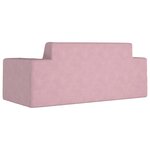 vidaXL Canapé pour enfants à 2 places Rose Peluche douce