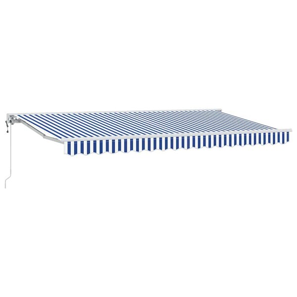 vidaXL Auvent Rétractable Bleu et Blanc 400x200 cm tissu