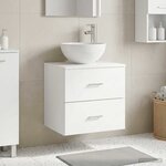 vidaXL Vanité de lavabo mural Blanc 49 5 x 41 x 64 5 cm
