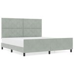 Cadre de lit vidaXL en Velours Gris Clair - 180x200 cm
