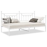 Lit jumeau vidaXL blanc 90x200 cm en acier