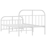 vidaXL Cadre de lit métal sans matelas et pied de lit blanc 120x190 cm