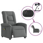 vidaXL Fauteuil inclinable de massage électrique gris foncé tissu