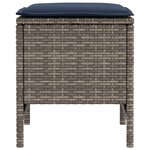 vidaXL Pouf de Jardin 2 Pièce Gris et bleu marine 38 x 38 x 45 cm