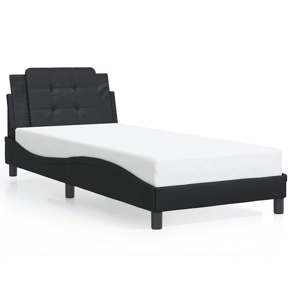 vidaXL Cadre de lit sans matelas Zadar noir 80x200 cm similicuir