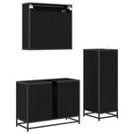 vidaXL Ensemble de mobilier de salle de bain 3 Pièces Chêne noir
