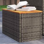 vidaXL Tables d'appoint de jardin 2 Pièces gris rotin bois massif