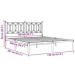 vidaXL Cadre de lit métal sans matelas et tête de lit blanc 150x200 cm