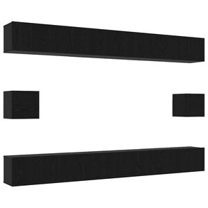 vidaXL Ensemble meuble TV 8 Pièces Chêne noir Bois d'ingénierie