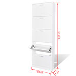 vidaXL Meuble à chaussures en bois avec 5 compartiments Blanc