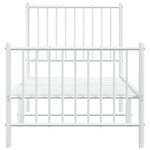 vidaXL Cadre de lit métal sans matelas avec pied de lit blanc 75x190cm