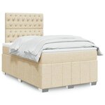 vidaXL Sommier à lattes de lit avec matelas Crème 120x200 cm Tissu