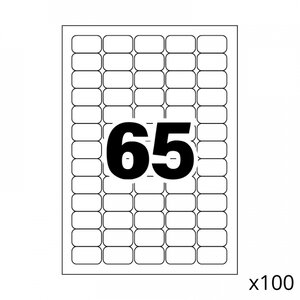 6500 étiquettes multi usages / 100 pages de 65 étiquettes