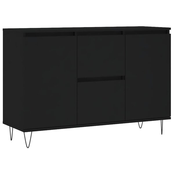 vidaXL Buffet noir 104x35x70 cm bois d’ingénierie