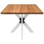 vidaXL Table à manger marron clair bois de chêne massif rectangulaire