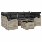 vidaXL Ensemble de canapé de jardin 7 Pièces Gris clair 55 x 55 x 37 cm