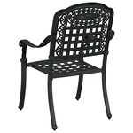 vidaXL Chaises de jardin - Pack de 2  aluminium coulé noir