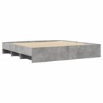 vidaXL Cadre de lit sans matelas gris béton 180x200 cm bois ingénierie