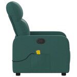 vidaXL Fauteuil de massage inclinable Vert foncé Tissu