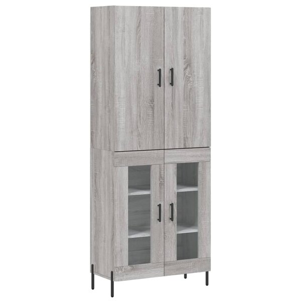 vidaXL Buffet haut Sonoma gris 69 5x34x180 cm Bois d'ingénierie
