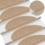vidaXL Tapis d'escalier autocollants 30 Pièces 65x21x4 cm sable