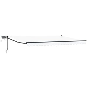 vidaXL Store rétractable manuel avec LEDs Blanc et anthracite 4 × 3 m