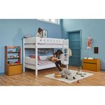 Flexa WHITE Lit superpose avec echelle droite 90 x 200 cm Barriere de securite classique Blanc
