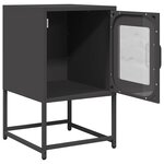 vidaXL Table de chevet noir 36x39x60 5 cm acier laminé à froid