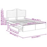 vidaXL Lit de Rangement Gris Sonoma 150 x 200 cm Bois d'ingénierie