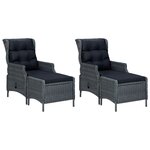 vidaXL Ensemble à manger de jardin 5 Pièces Gris foncé