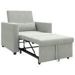 vidaXL Canapé-lit escamotable simple Gris clair 90 x 165 x 87 cm