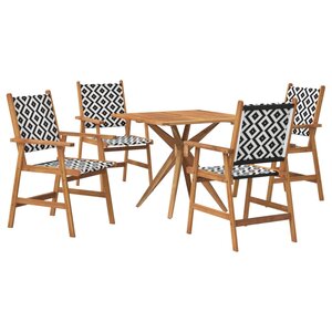 vidaXL Ensemble à manger de jardin 5 Pièces Bois d'acacia solide