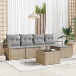 vidaXL Ensemble de canapé de jardin 6 Pièces Beige  Gris clair