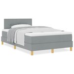 vidaXL Lit boxspring avec matelas Gris clair 120 x 190 cm tissu