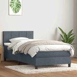 vidaXL Sommier à lattes de lit et matelas gris foncé 100x210cm velours