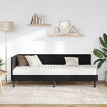 vidaXL Cadre de lit d'angle avec matelas Noir 80 x 200 cm Velours