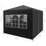 vidaXL Tente de réception 3 x 3 m Anthracite