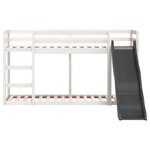 vidaXL Lit superposé avec toboggan/échelle blanc 80x200 cm pin massif