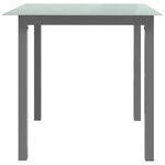 vidaXL Table de jardin Gris clair 80x80x74 cm Aluminium et verre
