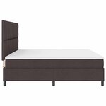 vidaXL Lit à ressorts avec matelas Marron foncé 200 x 200 cm tissu