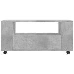 vidaXL Meuble TV gris béton 102x34 5x43 cm bois d'ingénierie