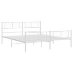 vidaXL Cadre de lit métal avec tête de lit/pied de lit blanc 193x203cm