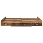 vidaXL Cadre de lit avec rangement Bois Ancien 135 x 190 cm