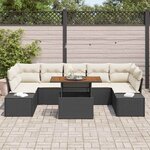vidaXL Ensemble de canapé de jardin 8 Pièces Noir Poly rotin